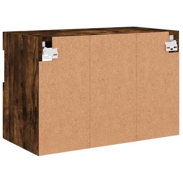 vidaXL Vegghengt TV-benk med LED røkt eik 60x30x40 cm