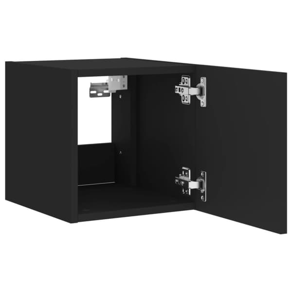 vidaXL Vegghengt TV-benk med LED svart 30,5x35x30 cm