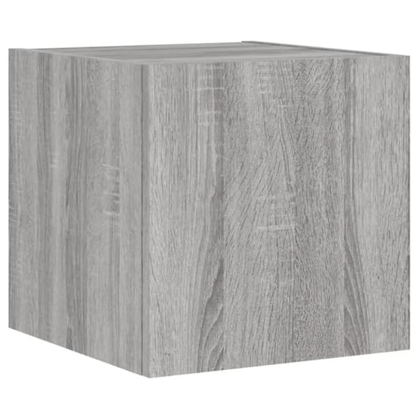 vidaXL TV-seinäkaappi LED-valoilla harmaa Sonoma 30,5x35x30 cm