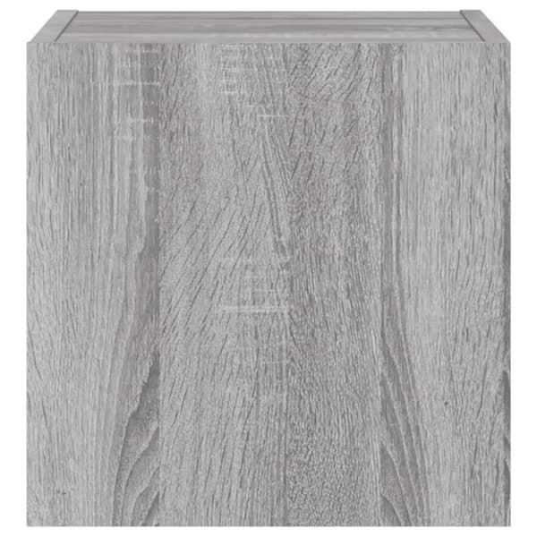 vidaXL TV-seinäkaappi LED-valoilla harmaa Sonoma 30,5x35x30 cm