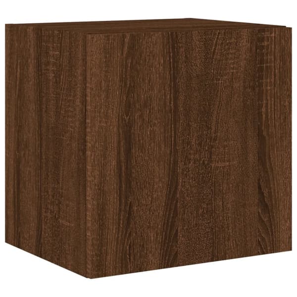 vidaXL Vegghengt TV-benk med LED brun eik 40,5x35x40 cm