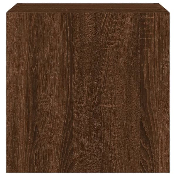 vidaXL Vegghengt TV-benk med LED brun eik 40,5x35x40 cm