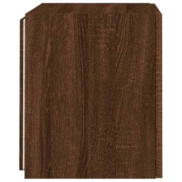 vidaXL Vegghengt TV-benk med LED brun eik 40,5x35x40 cm
