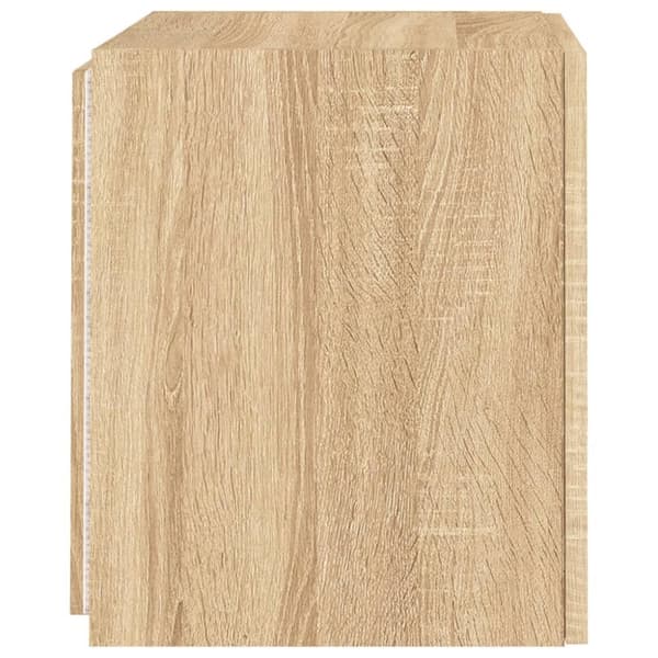 vidaXL Vegghengt TV-benk med LED sonoma eik 40,5x35x40 cm