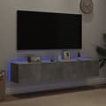 Miniatyrbilde 3 av 11: vidaXL Vegghengte TV-benker med LED-lys 2 stk betonggrå 80x35x31 cm
