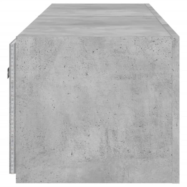 vidaXL Vegghengte TV-benker med LED-lys 2 stk betonggrå 80x35x31 cm