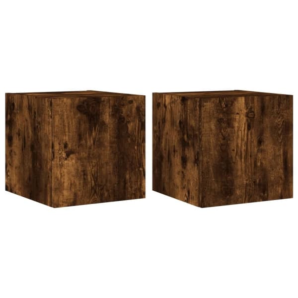 vidaXL TV-benker med LED-lys 2 stk røkt eik 30,5x35x30 cm