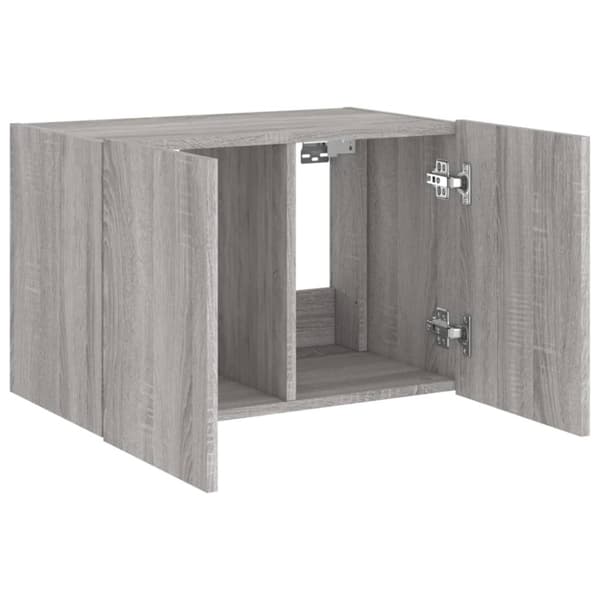 vidaXL Vegghengt TV-benk med LED grå sonoma 60x35x41 cm