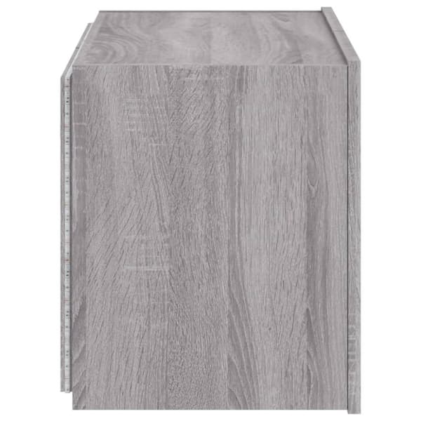 vidaXL Vegghengt TV-benk med LED grå sonoma 60x35x41 cm
