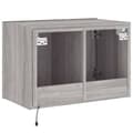 Miniatyrbilde 10 av 11: vidaXL Vegghengt TV-benk med LED grå sonoma 60x35x41 cm