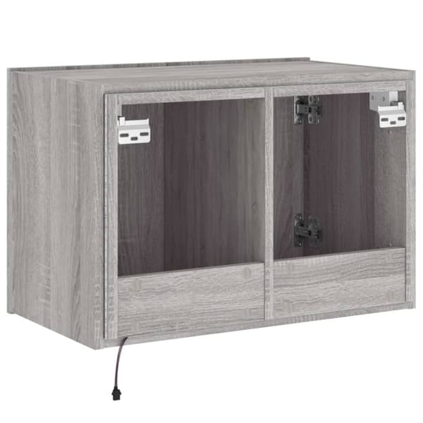 vidaXL Vegghengt TV-benk med LED grå sonoma 60x35x41 cm