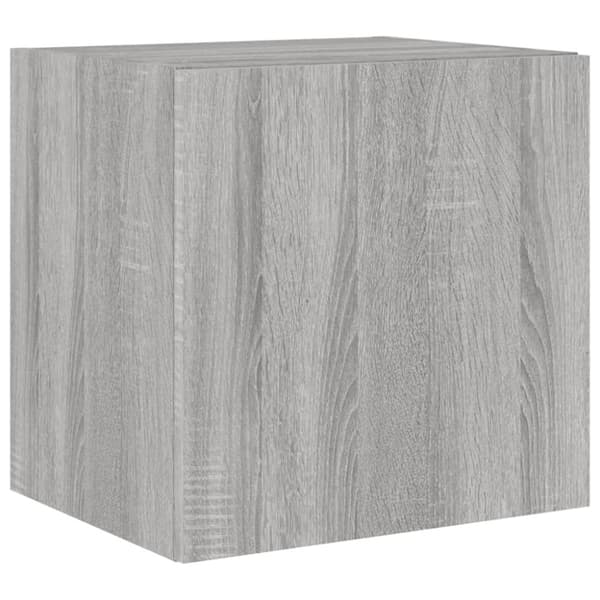 vidaXL TV-seinäkaappi LED-valoilla harmaa Sonoma 40,5x35x40 cm