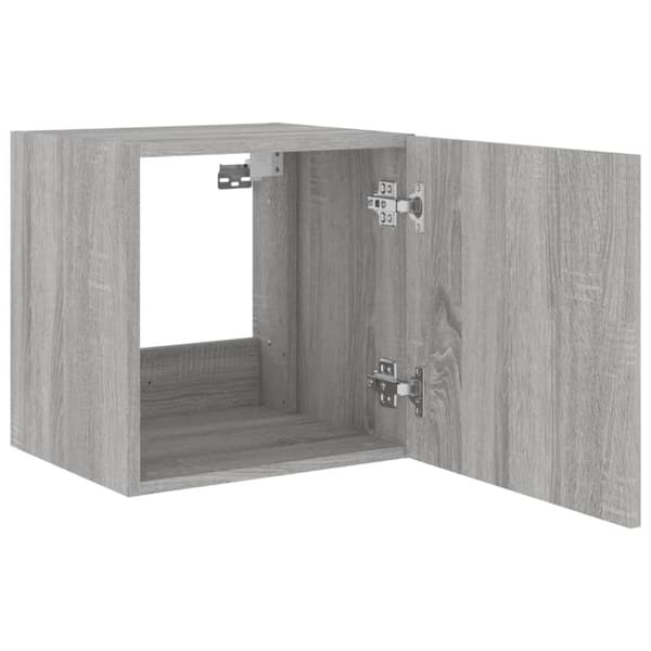 vidaXL TV-seinäkaappi LED-valoilla harmaa Sonoma 40,5x35x40 cm