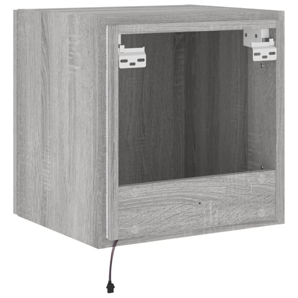 vidaXL TV-seinäkaappi LED-valoilla harmaa Sonoma 40,5x35x40 cm