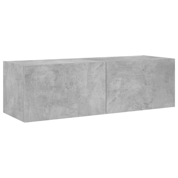 vidaXL væghængt tv-bord med LED-lys 100x35x31 cm betongrå