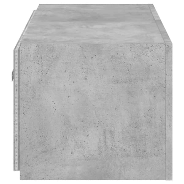 vidaXL væghængt tv-bord med LED-lys 100x35x31 cm betongrå