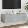 Miniatyrbillede 1 af 11: vidaXL væghængt tv-bord med LED-lys 100x35x31 cm betongrå