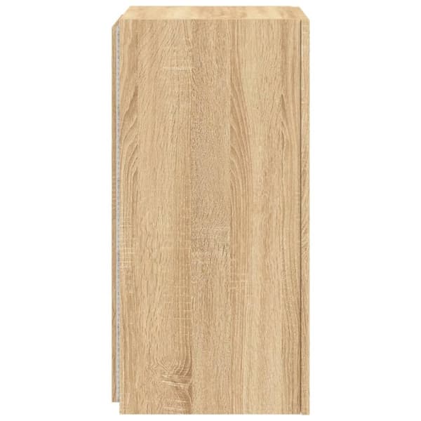vidaXL Vegghengt TV-benk med LED sonoma eik 30,5x35x70 cm