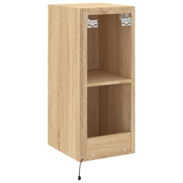 vidaXL Vegghengt TV-benk med LED sonoma eik 30,5x35x70 cm