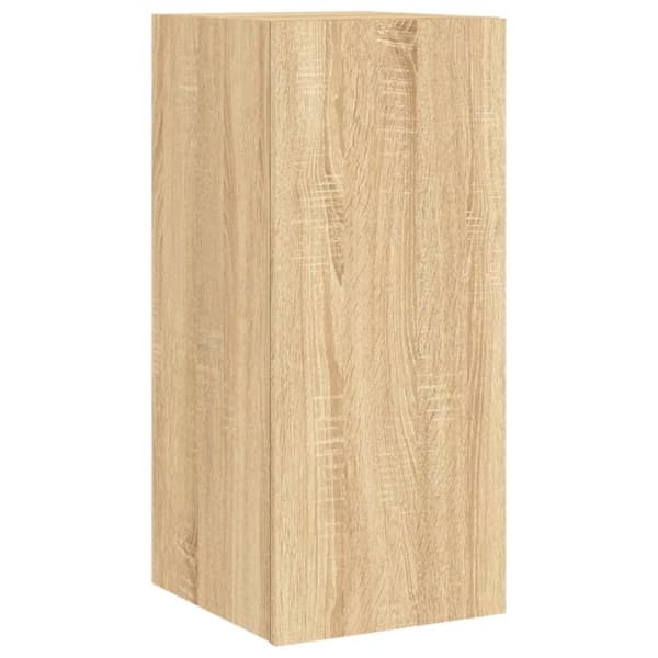 vidaXL væghængt tv-bord med LED-lys 30,5x35x70 cm sonoma-eg