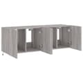 Miniatyrbilde 8 av 11: vidaXL Vegghengte TV-benker med LED 2 stk grå sonoma 60x35x41 cm