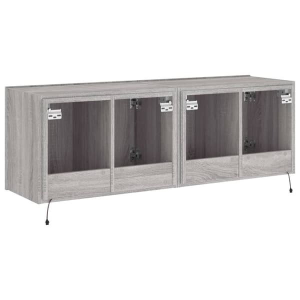 vidaXL Vegghengte TV-benker med LED 2 stk grå sonoma 60x35x41 cm