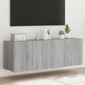 Miniatyrbilde 1 av 11: vidaXL Vegghengte TV-benker med LED 2 stk grå sonoma 60x35x41 cm
