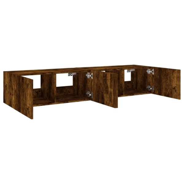 vidaXL TV-benker med LED-lys 2 stk røkt eik 80x35x31 cm