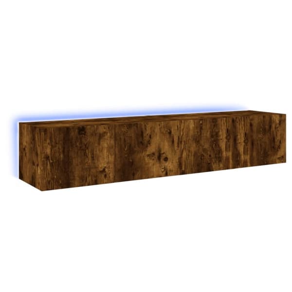 vidaXL TV-benker med LED-lys 2 stk røkt eik 80x35x31 cm