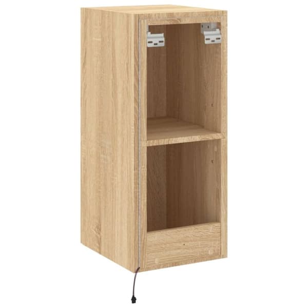 vidaXL væghængte tv-borde 2 stk. med LED-lys 30,5x35x70 cm sonoma-eg