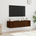 Miniatyrbilde 4 av 11: vidaXL TV-benker med LED-lys 2 stk brun eik 60x35x31 cm