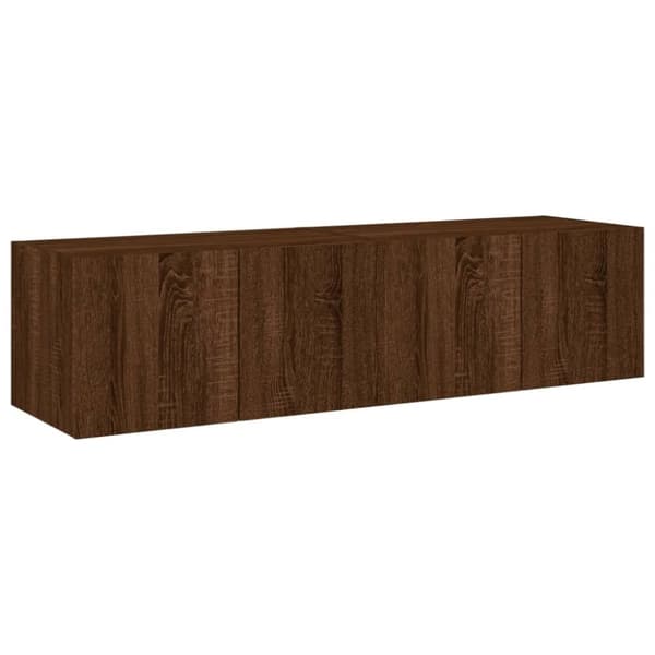 vidaXL TV-benker med LED-lys 2 stk brun eik 60x35x31 cm