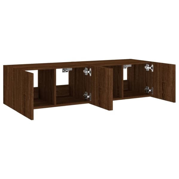 vidaXL TV-benker med LED-lys 2 stk brun eik 60x35x31 cm