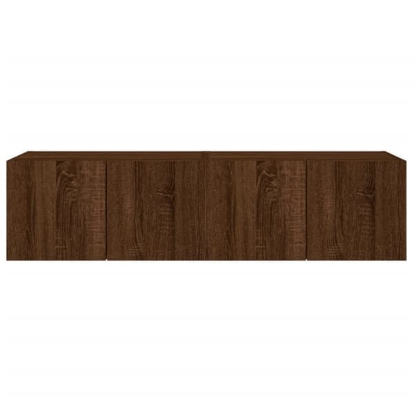 vidaXL TV-benker med LED-lys 2 stk brun eik 60x35x31 cm