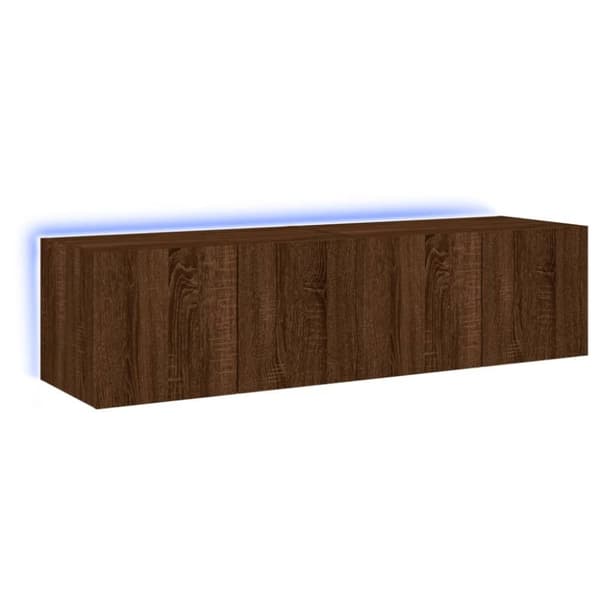 vidaXL TV-benker med LED-lys 2 stk brun eik 60x35x31 cm