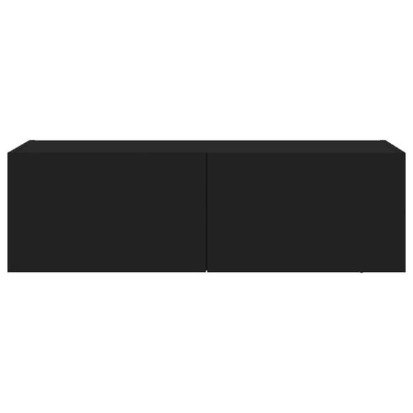 vidaXL Vegghengt TV-benk med LED svart 100x35x31 cm