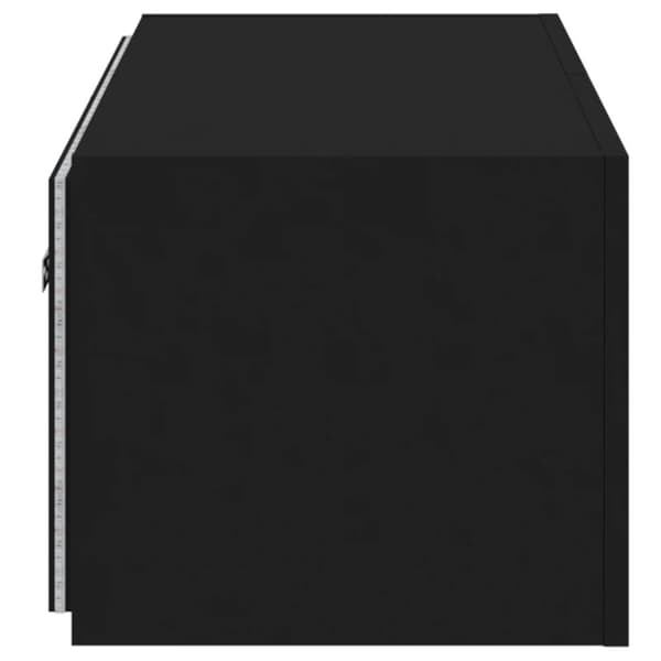 vidaXL Vegghengt TV-benk med LED svart 100x35x31 cm