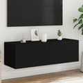Miniatyrbilde 1 av 11: vidaXL Vegghengt TV-benk med LED svart 100x35x31 cm