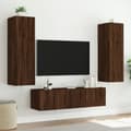 Miniatyrbilde 6 av 11: vidaXL Vegghengt TV-benk med LED brun eik 60x35x41 cm