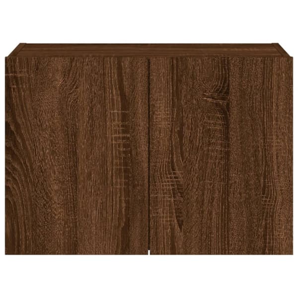 vidaXL Vegghengt TV-benk med LED brun eik 60x35x41 cm