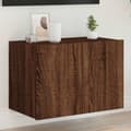 Miniatyrbilde 1 av 11: vidaXL Vegghengt TV-benk med LED brun eik 60x35x41 cm
