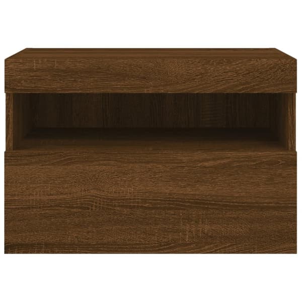 vidaXL Vegghengt TV-benk med LED brun eik 60x30x40 cm