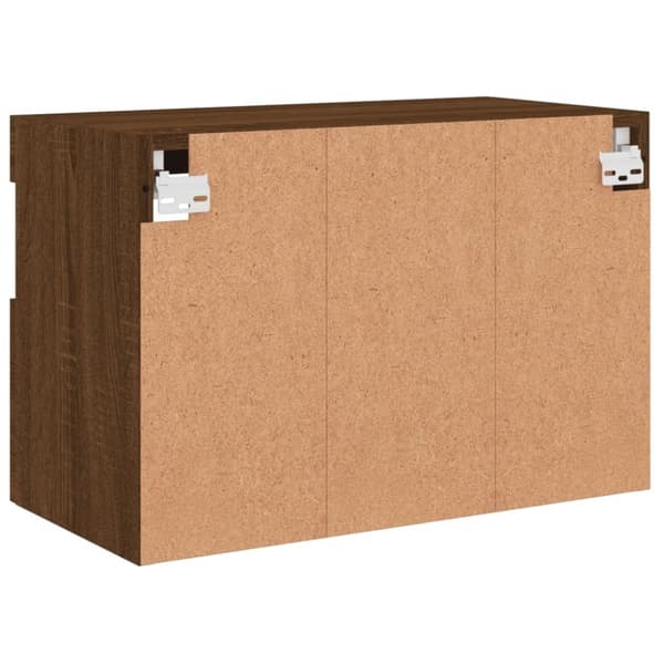 vidaXL Vegghengt TV-benk med LED brun eik 60x30x40 cm