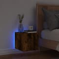 Miniatyrbilde 4 av 11: vidaXL Vegghengt TV-benk med LED røkt eik 30,5x35x30 cm