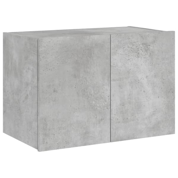 vidaXL Vegghengt TV-benk med LED-lys betonggrå 60x35x41 cm