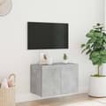 Miniatyrbilde 4 av 11: vidaXL Vegghengt TV-benk med LED-lys betonggrå 60x35x41 cm