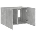 Miniatyrbilde 7 av 11: vidaXL Vegghengt TV-benk med LED-lys betonggrå 60x35x41 cm