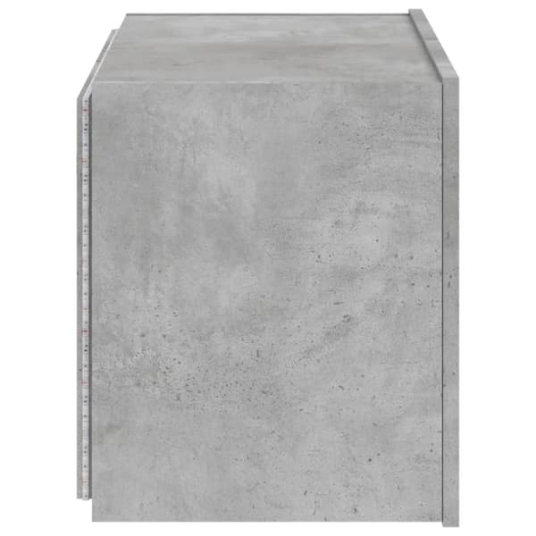 vidaXL Vegghengt TV-benk med LED-lys betonggrå 60x35x41 cm