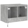 Miniatyrbilde 10 av 11: vidaXL Vegghengt TV-benk med LED-lys betonggrå 60x35x41 cm