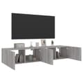Miniatyrbilde 6 av 11: vidaXL TV-benker med LED-lys 2 stk grå sonoma 80x35x31 cm